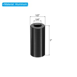 PATIKIL M6 Aluminum Spacers, 10 Pcs Metal Spacer Aluminum M6 x 1/2" OD x 1" L Aluminum Spacer Screw Standoff Round for 1/4" or M6 Screw Bolts