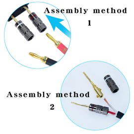 Screw-Type Connectors Deadbolt Flex Pin Banana Adapter Plug to 4mm Female Bananas Jack Center Surround Wire for Spring Loaded Speaker Terminals Inputs 8 Pack
