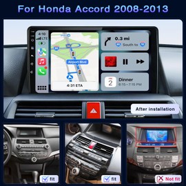 10 inch Car Radio for Honda Accord 2008 2009 2010 2011 2012 2013 Wireless CarPlay Android Auto [2+32G] Bluetooth Touch Screen Stereo with WiFi FM RDS GPS DSP SWC Camera