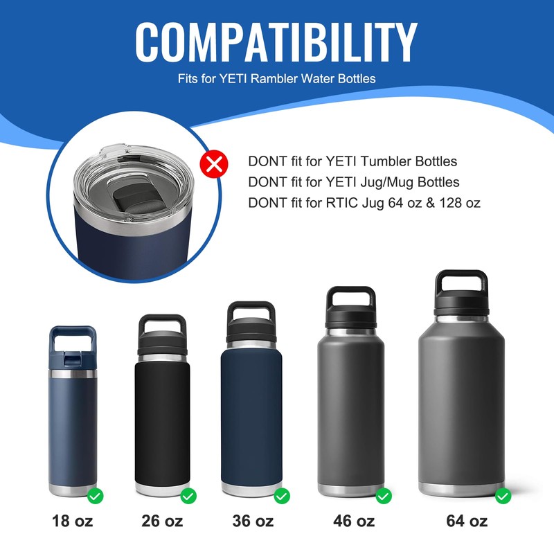 XACIOA Auto Spout Lid for YETI Rambler 18 26 36