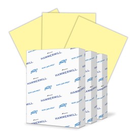 Hammermill Colored Paper, 20 lb Canary Printer Paper, 8.5 x 11-3 Ream (1,500 Sheets) - Made in the USA, Pastel Paper