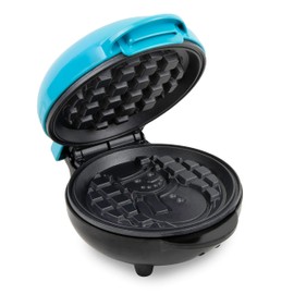Nostalgia MyMini Personal Electric Snowman Waffle Maker, 5-Inch Cooking Surface, Waffle Iron for Hash Browns, French Toast, Grilled Cheese, Quesadilla, Brownies, Cookies, Blue