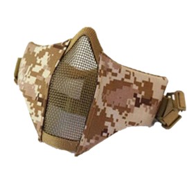 Steel Mesh Protective Face Shield Half Face Oxford Cloth Breathable for CS Game Outdoor Sand