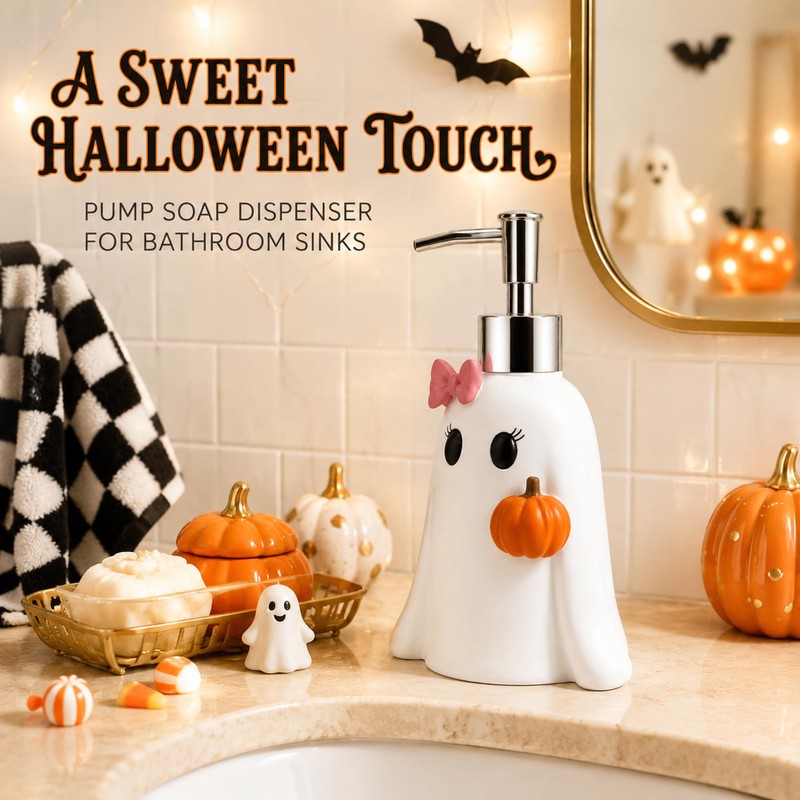 Halloween Soap Dispenser,Cute Ghost,Pumpkin Decoration