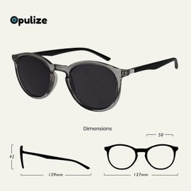 OPULIZE Met 2 Pack Large Mens Womens Grey Clear Black Arms Reading Sunglasses UV400 SS60-7C +3.50