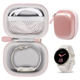 CaseSack Case for Garmin vivoactive Health and Fitness GPS Smartwatch, Compatible with vivoactive 5/4/3, with mesh Pocket for Charger (Rose)