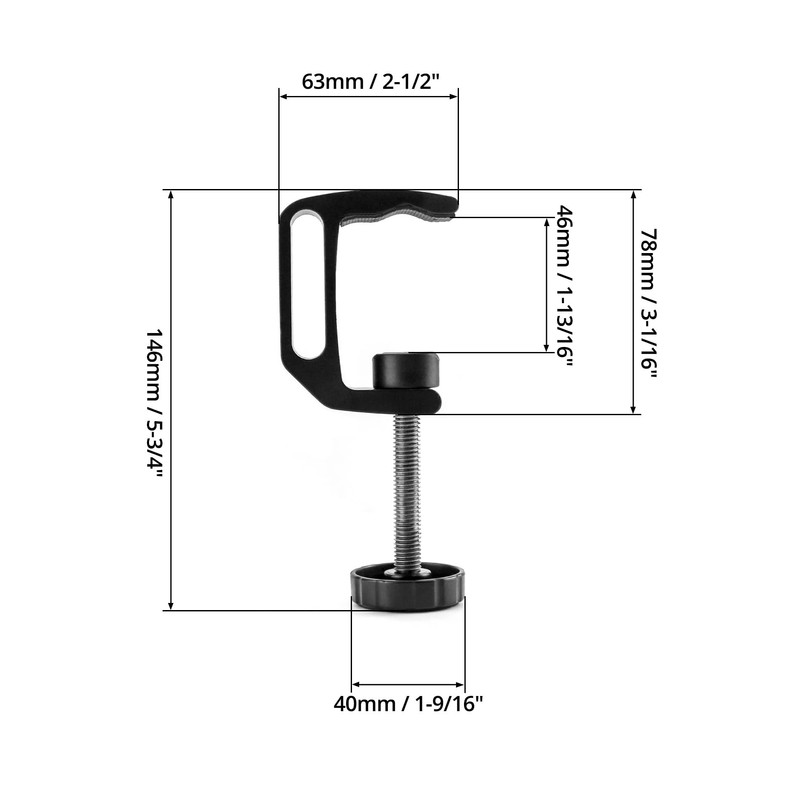 QWORK Universal C-Clamp for Desk Mount - 4-Pack Heavy Duty