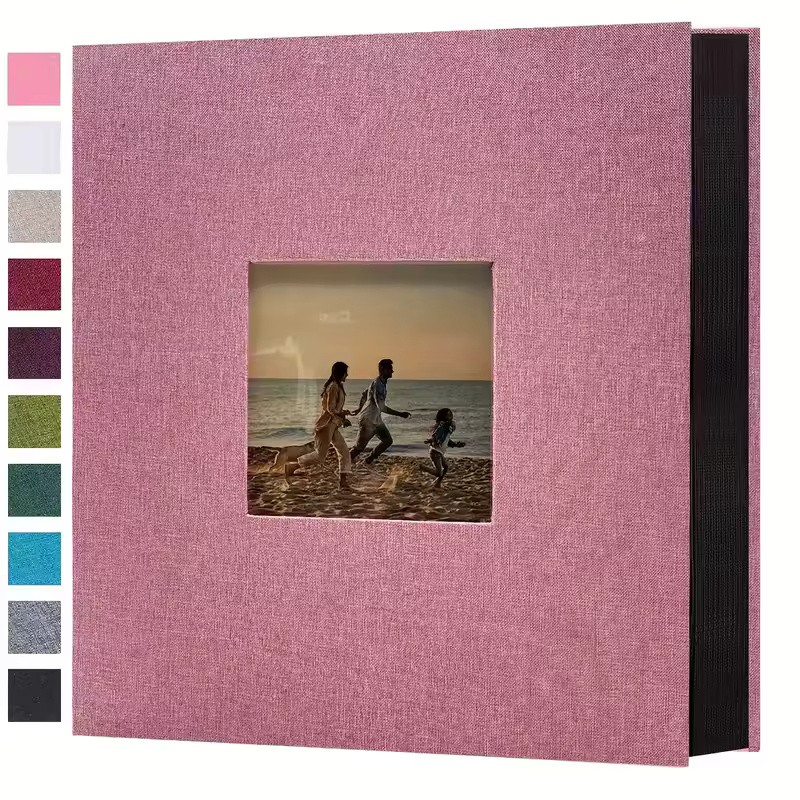 Linen 4x6 Photo Album with Cover Window, 200/300/600 Pockets