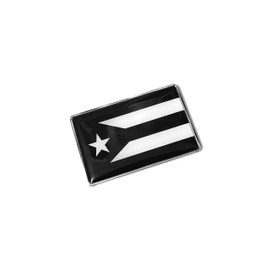 PTDecals 1 PCS Metal 3D Black White Puerto Rico Flag Emblem Sticker Badge Decal for Vehicle Auto Car Front Fenders Bumper Side Window Trunk Boot Tailgate 77x50mm