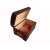 MilmaArtGift Tea Chest Hand-Carved Floral Teapot Design Decorative Wood Chest