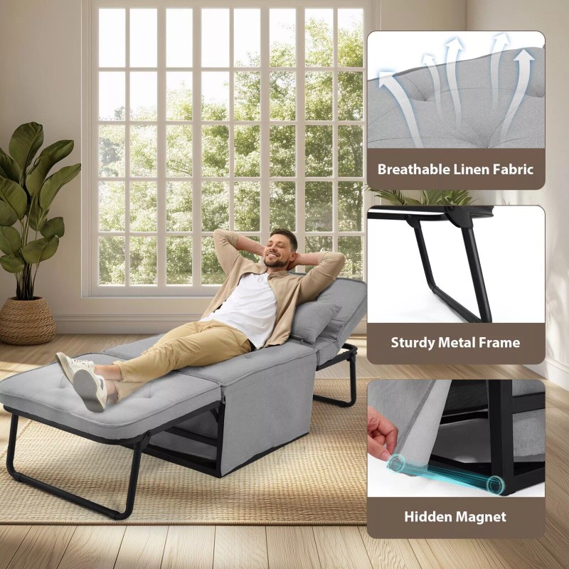 Unbranded 4 in 1 Multi-Function Sofa, Convertible Sleeper Loveseat w/Adjustable