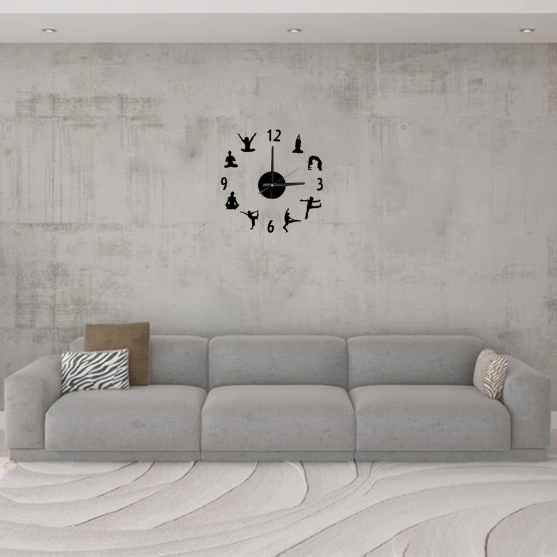 DIY Wall Clock Silent Stylish Decorative Frameless Hanging Clock for