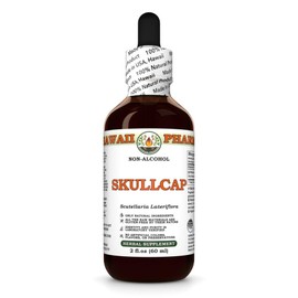 Skullcap (Scutellaria Lateriflora) Dry Herb Glycerite, Made in Hawaii, Organic Raw Materials, All Natural, Vegan, Lab Tested Alcohol-Free Liquid Extract - 2 fl.oz