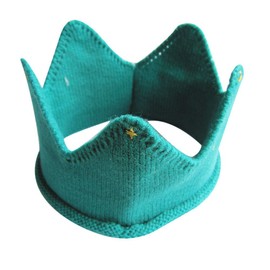 Remeehi (3 Colors to Choose Cute Baby Crown) Baby Knit Crown Crown for Commemorative Photo Shooting Birthday Birthday Ceremony Wedding Shrine Visit Discharge Wedding Baby Turquoise
