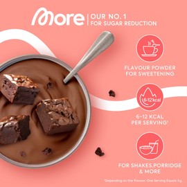 MORE Chunky Flavour, Fudge Brownie, 150 g, Vegan, Flavour Powder for Sweetening, No Lots of Sugar and Calories, with Inulin and Lactase - Made in Germany