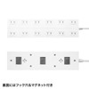 Sanwa Supply (サンワサプライ) Power Strip 12 Outlets・2P・2m Back Magnet Dust-proof