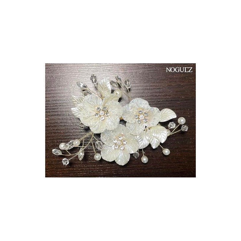 Noguez. Tocado de Novia con Flores, Elegante Accesorio para Dama