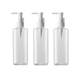 50 ml/100 ml/120/150 ml/200 ml nachfüllbar Kunststoff klar flach Pumpen Lotion Creme Cleansing Öl Spender Flasche Reise Flaschen Pumpe Flasche Make Up kosmetische Behälter-Halter 3 Stück