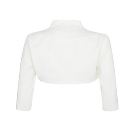 BOLEROSE 3/4 Sleeve Formal Tailored Bolero Shrug (Off-White, US 6)