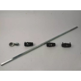 CNC Street Rod 3/4" DD 22" Steering Shaft + 3 Black U Joints & Heim 17MM x 3/4" DD