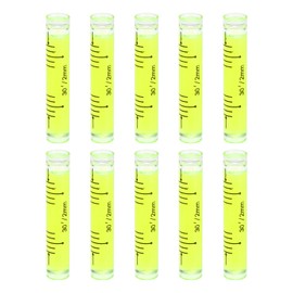 sourcing map 10pcs Small Cylindrical Bubble Level Vials 9x50mm PMMA Mini Horizontal Bubble Spirit Level Measuring Layout Tools for RV TV Picture Frame Hanging Tool Leveler