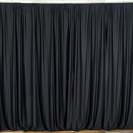 lovemyfabric 100% Polyester Window Curtain/Stage Backdrop Curtain/Photography Backdrop 58" Inch X 120" Inch(Approx 5ft X 10ft) (1, Black)