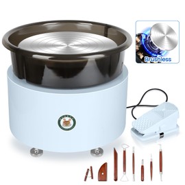 MZOKUU Pottery Wheel for Adults, 11 Inch Electric Ceramic Forming Machine with Foot Pedal, Sculpting Tools Kit, Direct Drive Motor and Two-Way Rotation, Arts Craft Gifts