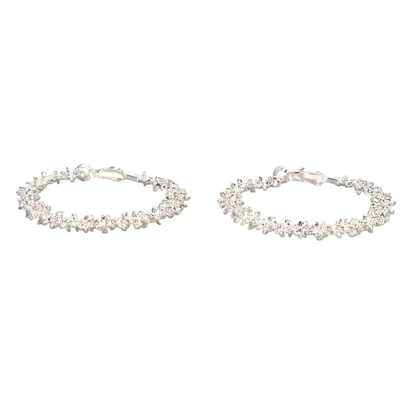 5 Pair Silver Hoop Earrings Retro Simple Lightweight Zinc Alloy