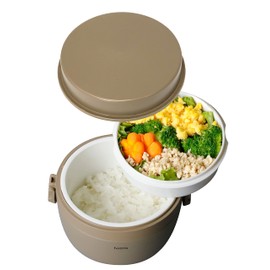 CBJAPAN Insulated Lunch Box, Rice Container, 16.2 fl oz (460 ml), Side Dish Container, 13.9 fl oz (405 ml), Beige, Stainless Steel, Vacuum Insulated Lunch Jar, Holms
