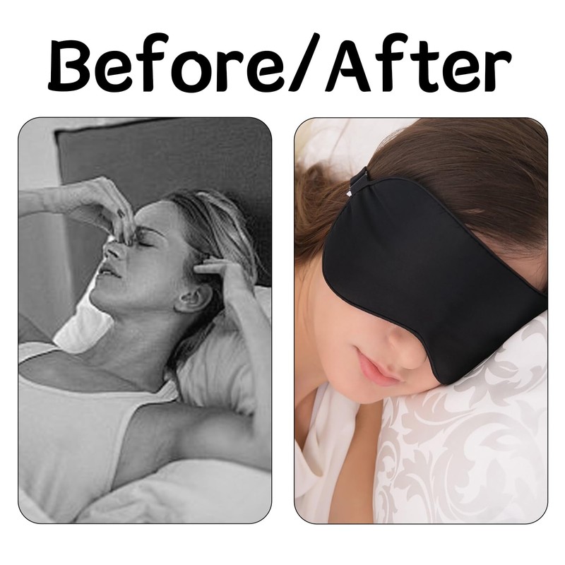Pack of 2 Silk Sleeping Masks, Comfortable Sleeping Glasses for