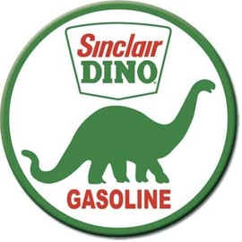 Desperate Enterprises Sinclair Dino Gasoline Round Refrigerator Magnet, 3" Diameter