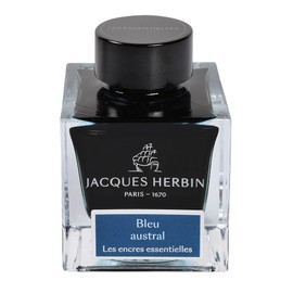 Jacques Herbin - Ref 13116JT - Ink for Fountain Pens & Rollerball Pens - Bleu Austral - 50ml Bottle - Essential Bottled Inks