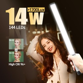 JINBEI EFT-220 Bi-Color Handheld Light Stick Built-in 3000mAh Battery 2700K ~ 7500K Light Wand Photography Ra>96 TLCI>98 with APP Control&Metal Barndoor 9 FX Lighting Effects for Video Photography