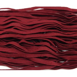 PEPPERLONELY Banda elástica Plana de 11 Yardas, Rollo de cordón elástico Trenzado para Coser y Manualidades (1/4 Pulgadas 6 mm, Vino)