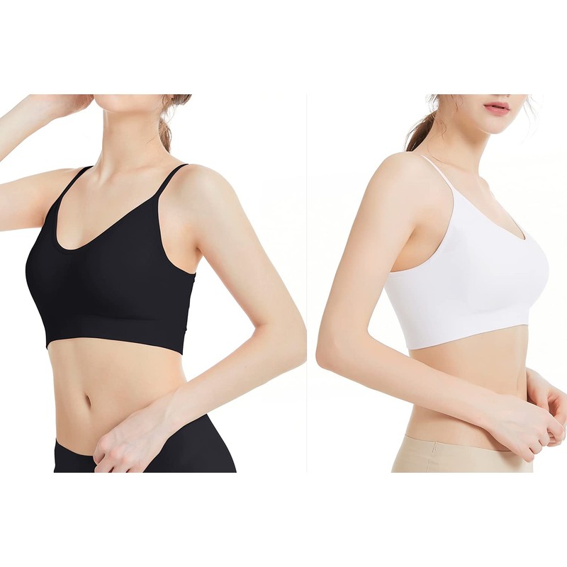 Comfyin Bralette Acolchado para Mujer, Tirantes para Dormir, sin Costuras,