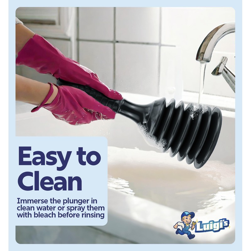 Luigi's Sink and Drain Plunger for Bathrooms, Kitchens, Sinks, Baths