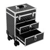LyeXD Rolling Makeup Train Case with Sliding Drawers, Aluminum Cosmetic