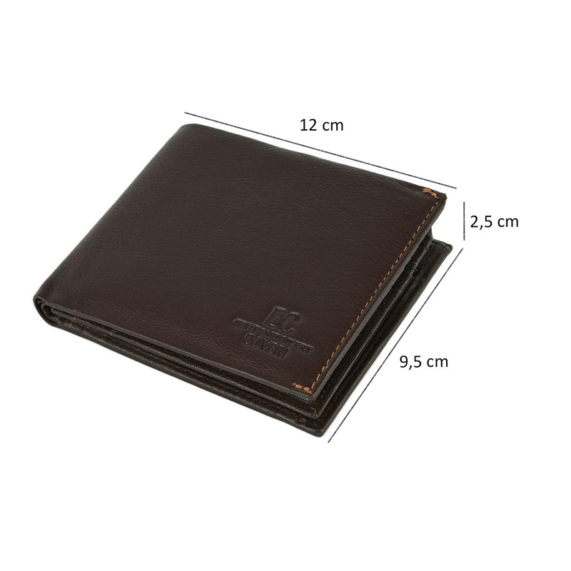 EC COVERI Men's Genuine Leather Wallet with Wallet and Box,