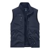 ROAMUNCH Men's Outdoor Utility Vest, Navy Blue, Multiple Zippered Pockets,