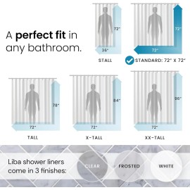 LiBa Bathroom Shower Curtain 72"W x 72"L (Pack of 1), 1a. 8g-clear
