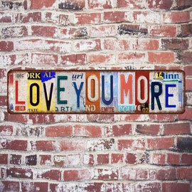 Love You More Sign Vintage Metal Tin Signs Love You More Sign Above Door Street Signs For Home Bar Coffee Wall Art Decor 16 X 4 Inches