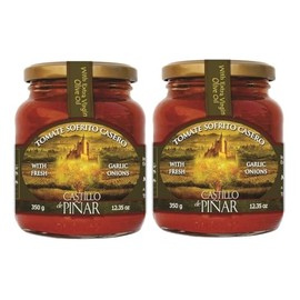 Castillo de Pinar First Cold Pressed Tomato Garlic Onion Extra Virgin Olive Oil Sauce, 12.35 Ounce, 2 Pack