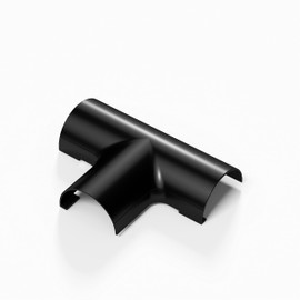 D-Line Clip-Over Micro+ Equal Tee Black - Use to join 3 lengths of 20x10mm Trunking - 1-Pack, 20x10mm (Micro+) Equal Tee