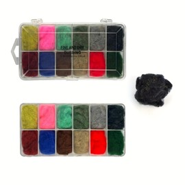Aventik 12Colors Tika Sports Fly Tying Dubbing Set Microfiber Material for Dry Flies & Midge Crafting Line Yarn Scud Sand Worm Flies New Fly Tying Material for Nymph (Fine and Dry)
