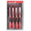 DEKTON DT40125 Chisel Set, Black/Red, Set of 4 Pieces