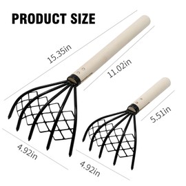 Vkinman 2 Pcs Claw Rake Clam Scraper Tool for Beach Clamming Claws Hand Rake Seafood Shell Digger Tool