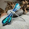 Unbranded NEW PEWTER Blue Enamel Dragonfly Brooch Ladies Insect Pin