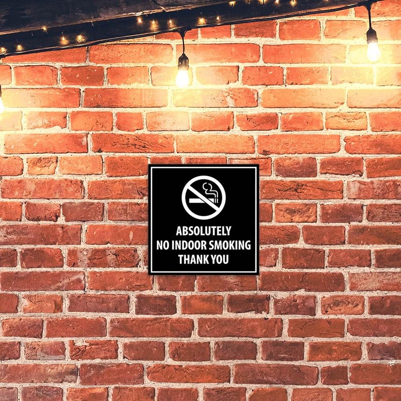 Signs ByLITA Square Absolutely No Indoor Smoking Thank You Sign(Brushed