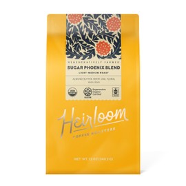 Heirloom Coffee Roasters - Sugar Phoenix Blend - Medium Roast - Whole Bean Coffee - 100% Regenerative Organic Certified, 12oz