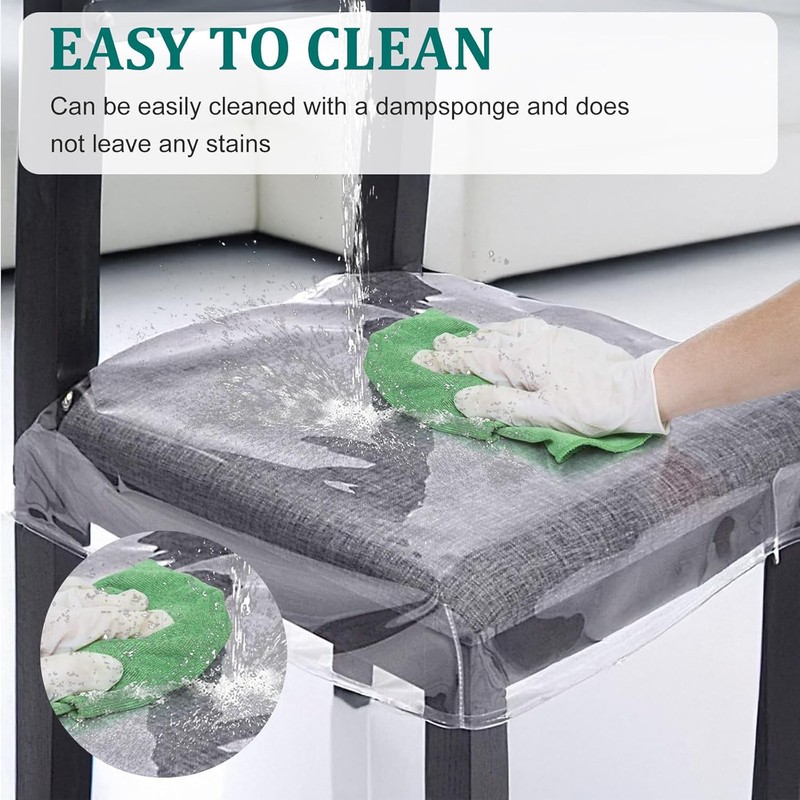 EupHHonycs 6 Pack Large Plastic Chair Covers for Dining Room